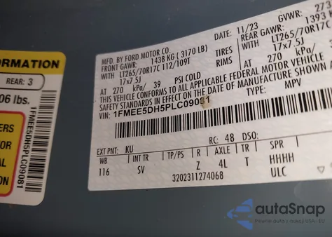 2023 Ford Bronco Black Diamond из США, поврежденный, VIN 1FMEE5DH5PLC09081